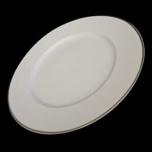 Chef Patricks Salad Plates Set of 2 White Silver Rim Fine China